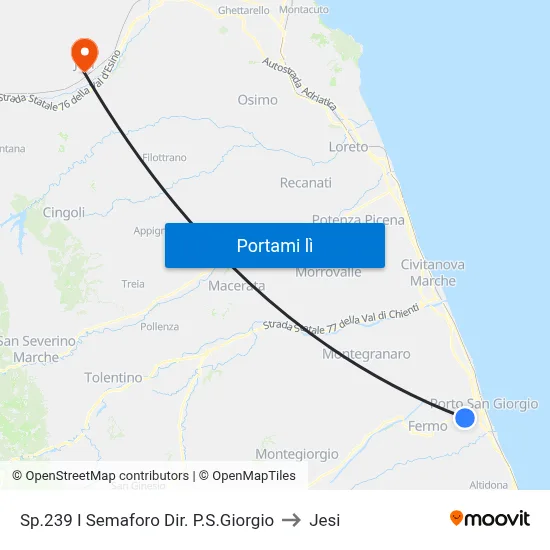 Sp.239 I Semaforo Dir. P.S.Giorgio to Jesi map