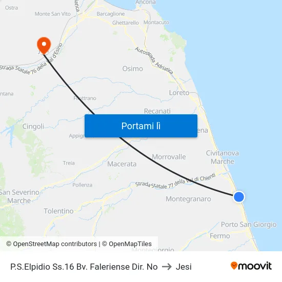 P.S.Elpidio Ss.16 Bv. Faleriense Dir. No to Jesi map