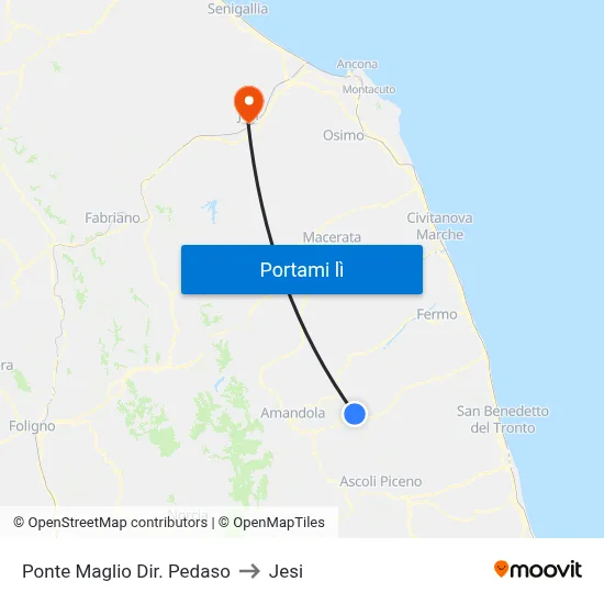 Ponte Maglio Dir. Pedaso to Jesi map