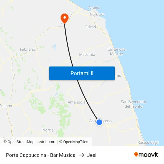 Porta Cappuccina - Bar Musical to Jesi map