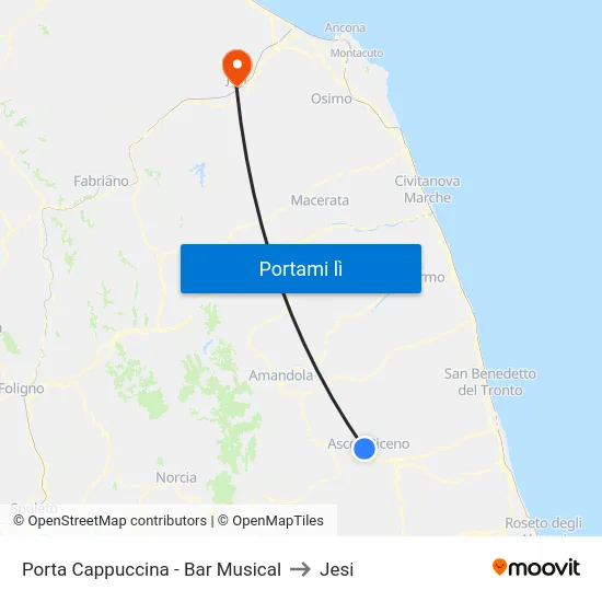 Porta Cappuccina - Bar Musical to Jesi map