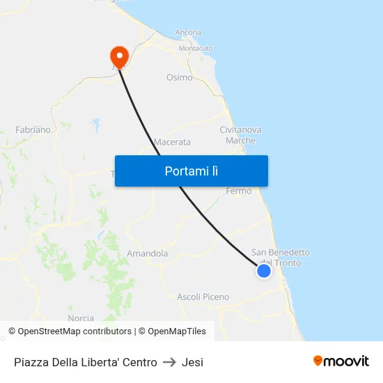 Piazza Della Liberta' Centro to Jesi map