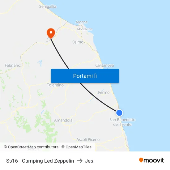Ss16 - Camping Led Zeppelin to Jesi map