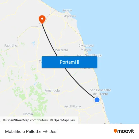 Mobilificio Pallotta to Jesi map