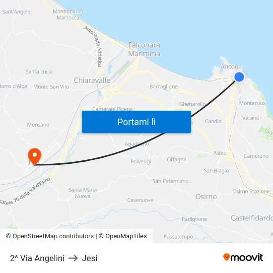 2^ Via  Angelini to Jesi map