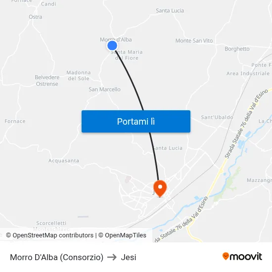 Morro D'Alba  (Consorzio) to Jesi map