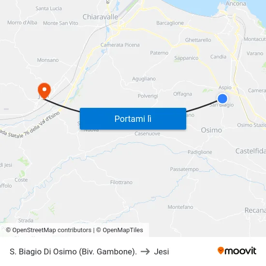 S. Biagio Di Osimo (Biv. Gambone). to Jesi map