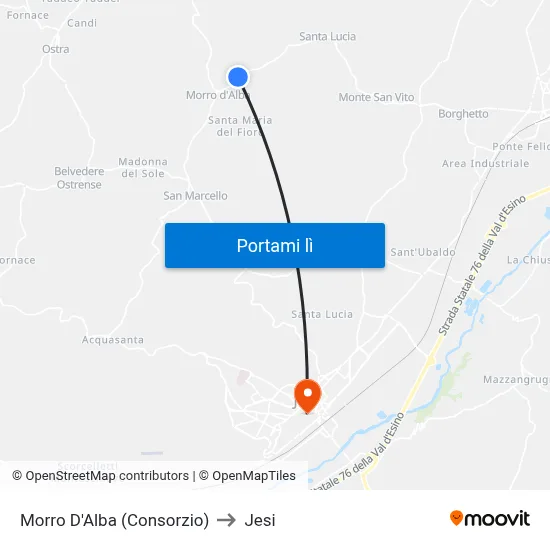 Morro D'Alba (Consorzio) to Jesi map