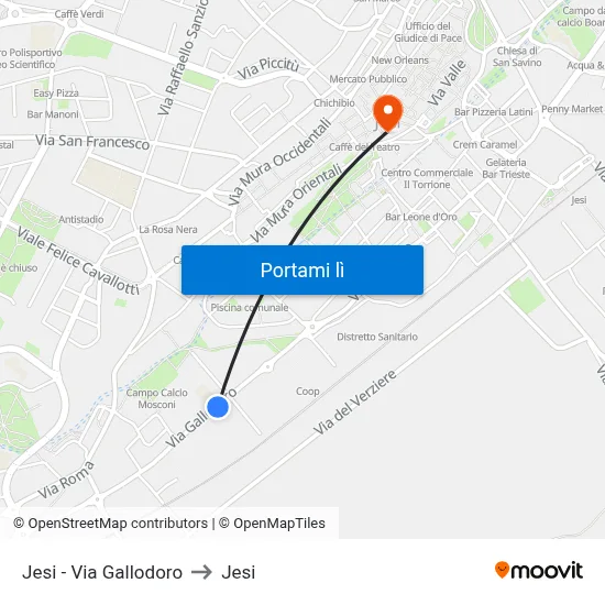 Jesi - Via Gallodoro to Jesi map