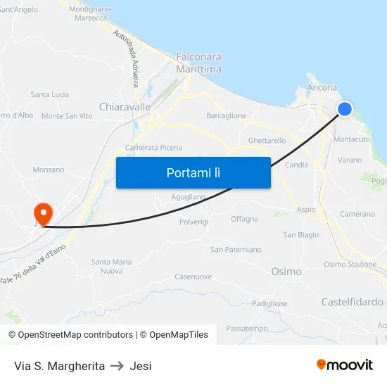 Via S. Margherita to Jesi map