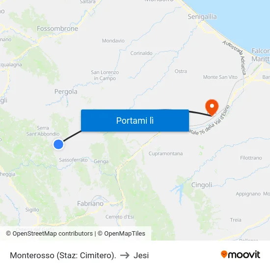 Monterosso  (Staz: Cimitero). to Jesi map