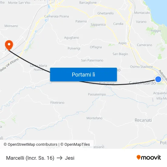 Marcelli (Incr. Ss. 16) to Jesi map