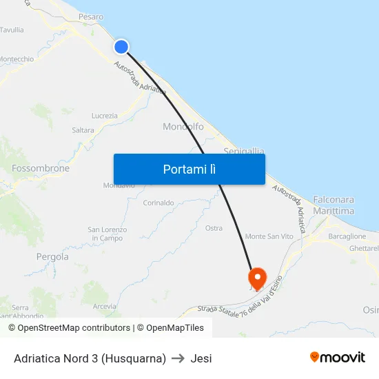 Adriatica Nord 3 (Husquarna) to Jesi map
