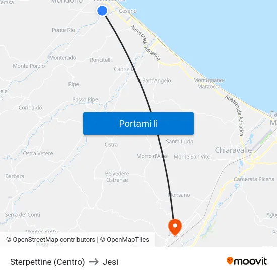 Sterpettine (Centro) to Jesi map