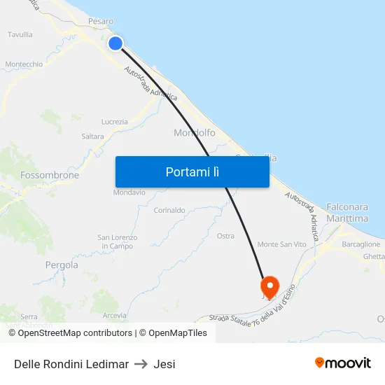 Delle Rondini Ledimar to Jesi map