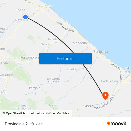 Provinciale 2 to Jesi map