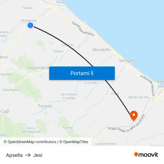Apsella to Jesi map