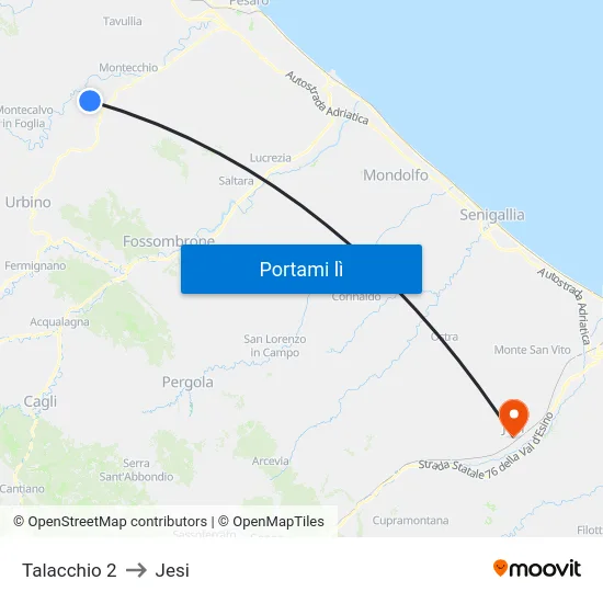 Talacchio 2 to Jesi map