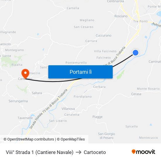 Viii° Strada 1 (Cantiere Navale) to Cartoceto map
