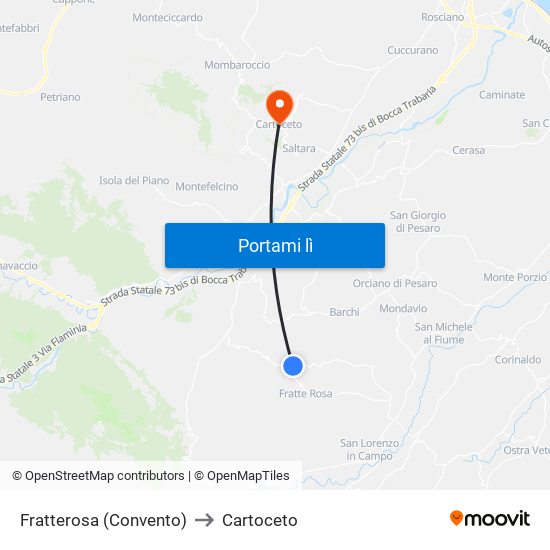 Fratterosa (Convento) to Cartoceto map