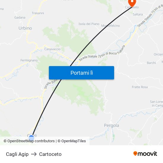 Cagli Agip to Cartoceto map