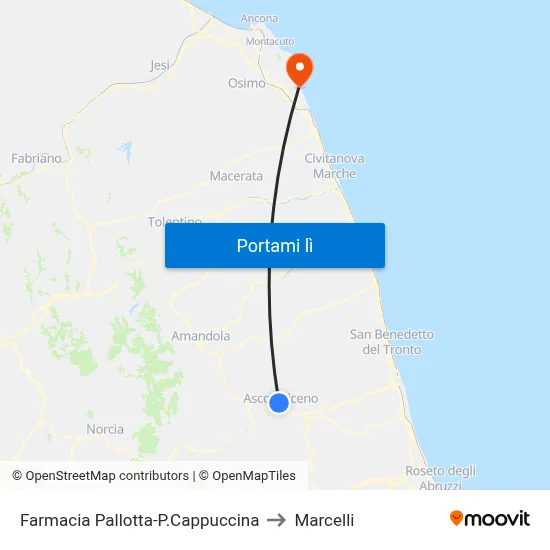 Farmacia Pallotta-P.Cappuccina to Marcelli map