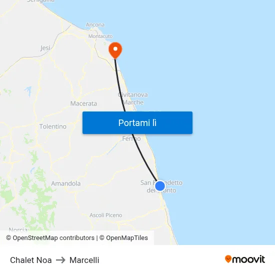 Chalet Noa to Marcelli map