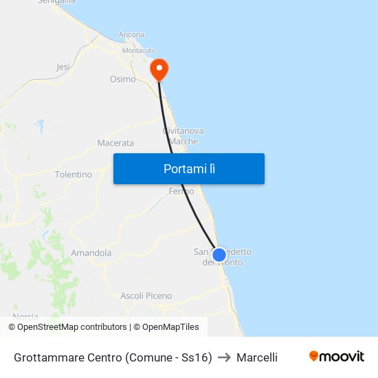 Grottammare Centro (Comune - Ss16) to Marcelli map