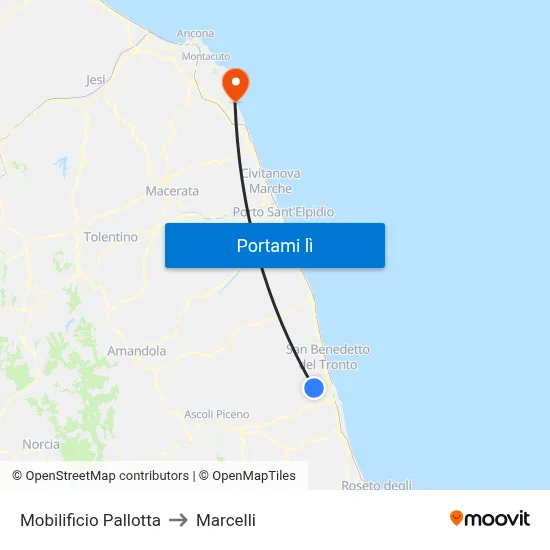 Mobilificio Pallotta to Marcelli map