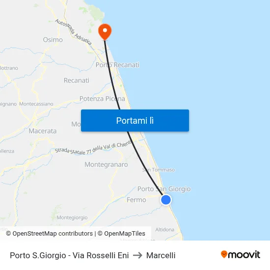 Porto S.Giorgio - Via Rosselli  Eni to Marcelli map