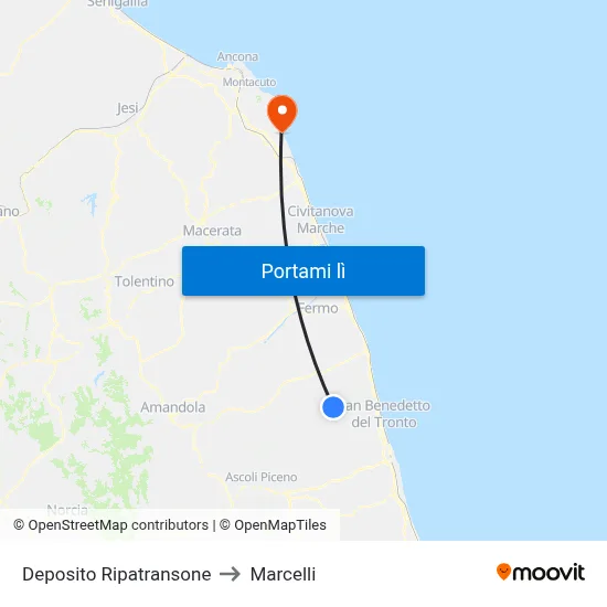 Deposito Ripatransone to Marcelli map