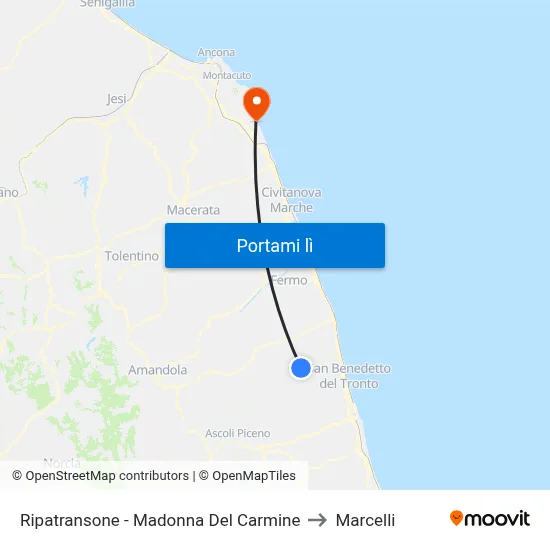 Ripatransone - Madonna Del Carmine to Marcelli map