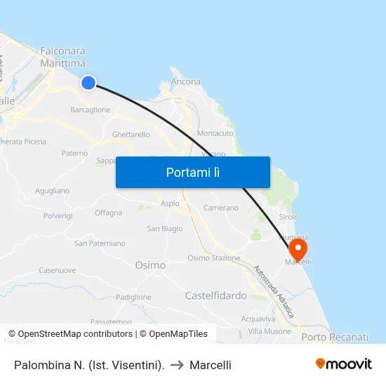 Palombina N. (Ist. Visentini). to Marcelli map