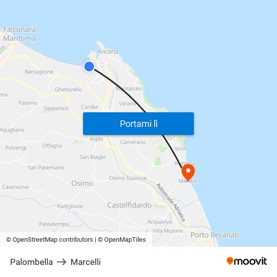 Palombella to Marcelli map