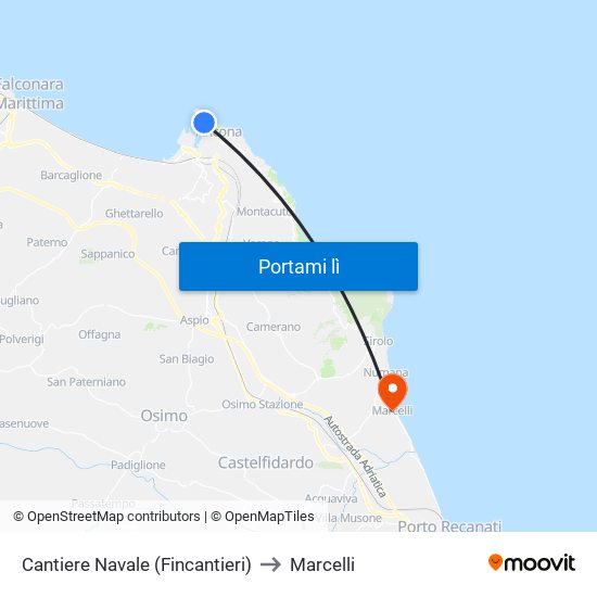 Cantiere Navale (Fincantieri) to Marcelli map