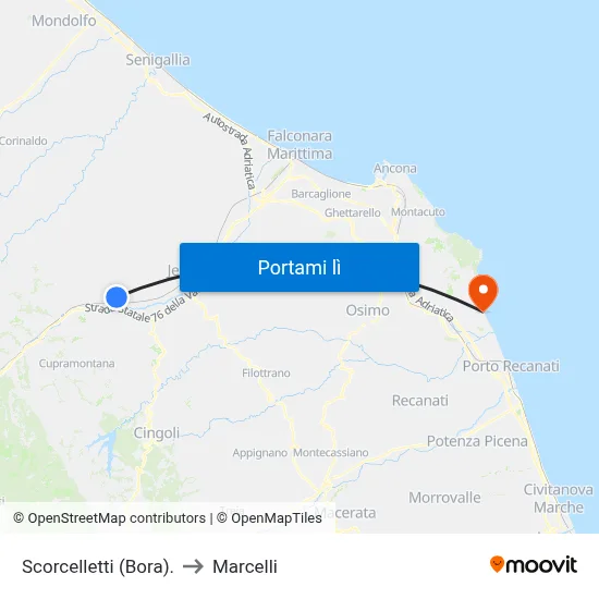 Scorcelletti (Bora). to Marcelli map