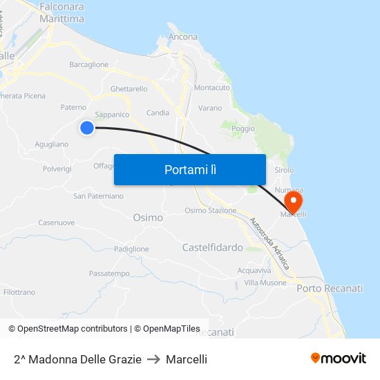 2^ Madonna Delle Grazie to Marcelli map