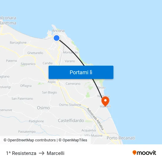 1^ Resistenza to Marcelli map