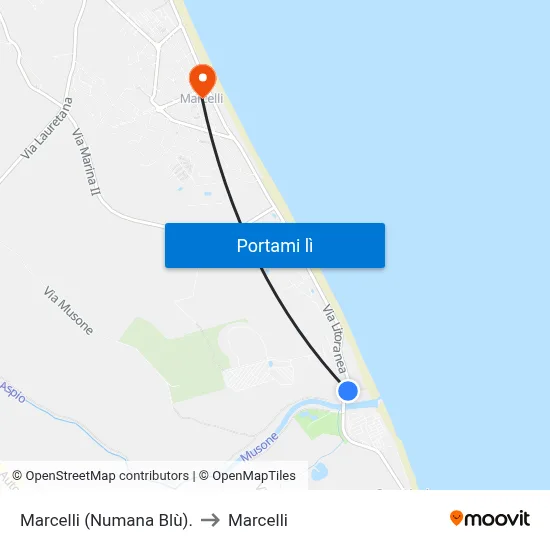 Marcelli (Numana Blù). to Marcelli map