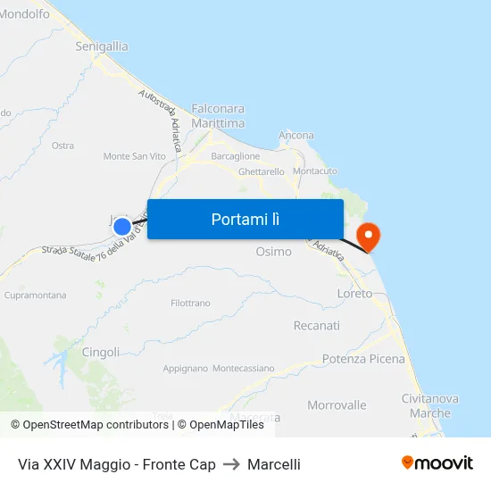 Via XXIV Maggio - Fronte Cap to Marcelli map