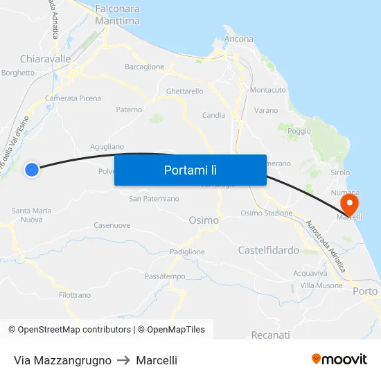 Via Mazzangrugno to Marcelli map