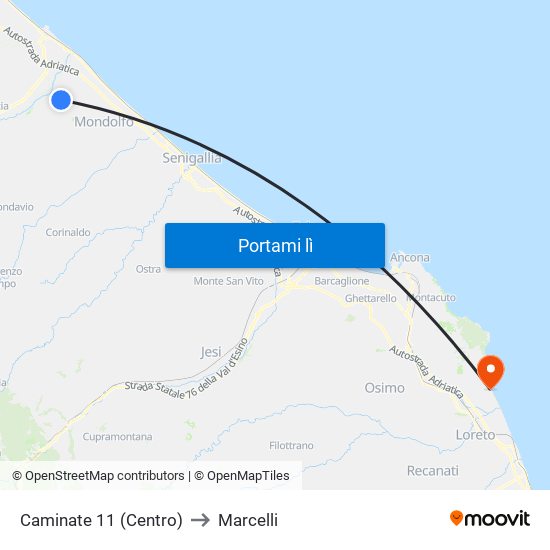 Caminate 11 (Centro) to Marcelli map