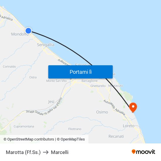 Marotta (Ff.Ss.) to Marcelli map