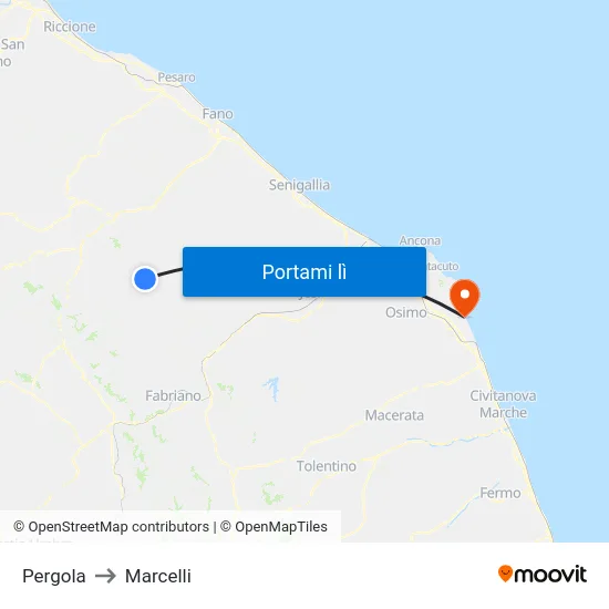 Pergola to Marcelli map