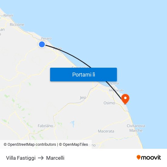 Villa Fastiggi to Marcelli map