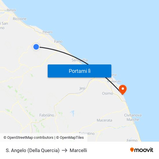 S. Angelo (Della Quercia) to Marcelli map