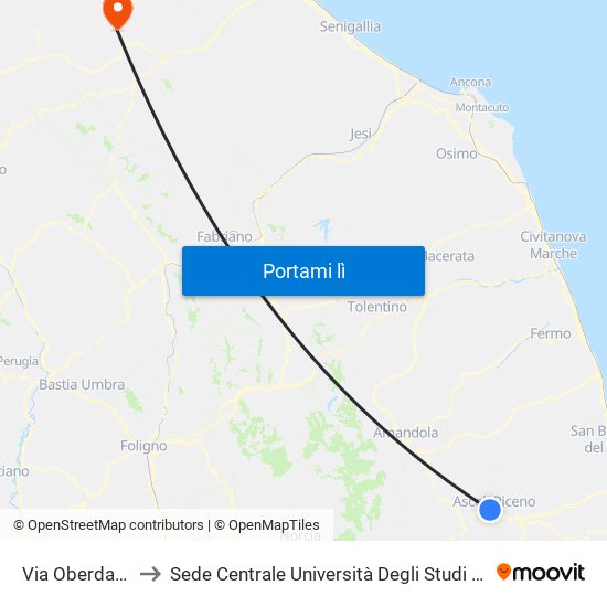 Via Oberdan, N° 63 to Sede Centrale Università Degli Studi Di Urbino Carlo Bo map