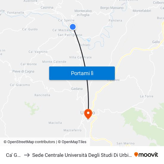 Ca' Gallo to Sede Centrale Università Degli Studi Di Urbino Carlo Bo map