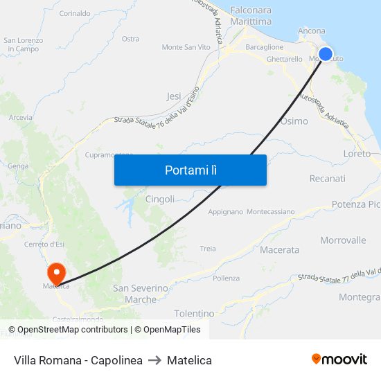 Villa Romana - Capolinea to Matelica map