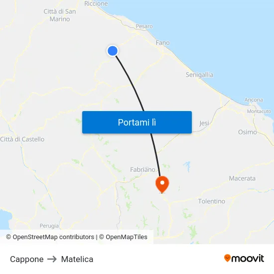 Cappone to Matelica map